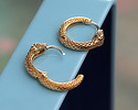 Nina Designs Bronze Ouroboros Huggie Hoop Earring Pair 16mm