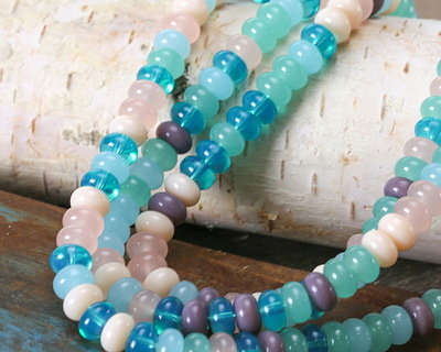 Ocean Mix Glass Rondelle 5x8mm