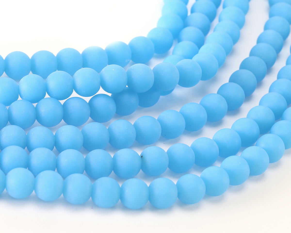 Forget Me Not Beach-Style Glass Round 8mm