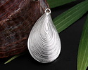Antique Silver (plated) Oyster Focal 18x32mm