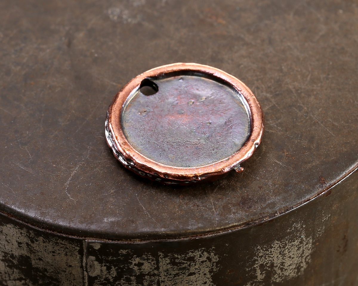 Mykonos Antique Copper (plated) Sun Coin Focal 22mm