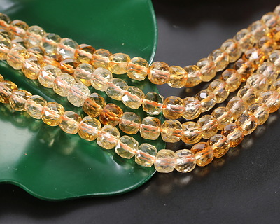 Citrine (AA) Ombré Microfaceted Cube 5mm