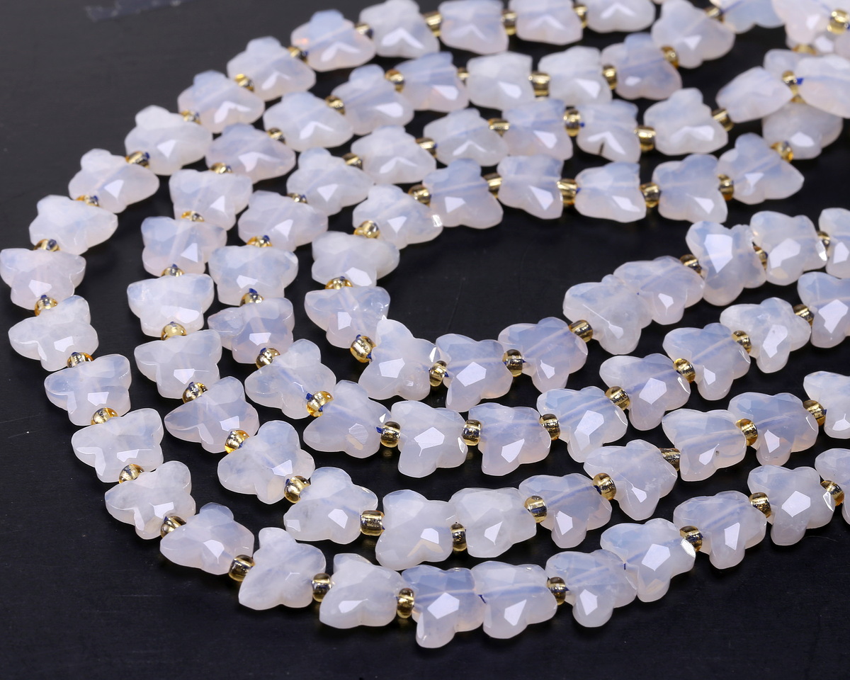 Blue Rose Quartz Microfaceted Butterfly 8x10mm