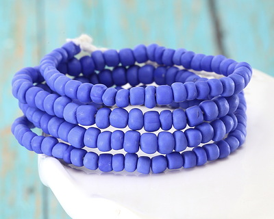 Java Glass Cobalt Graduated Gooseberry Beads 3-6x4-6mm