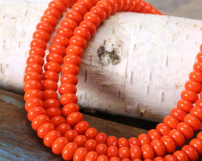 Tangerine Glass Rondelle 5x8mm