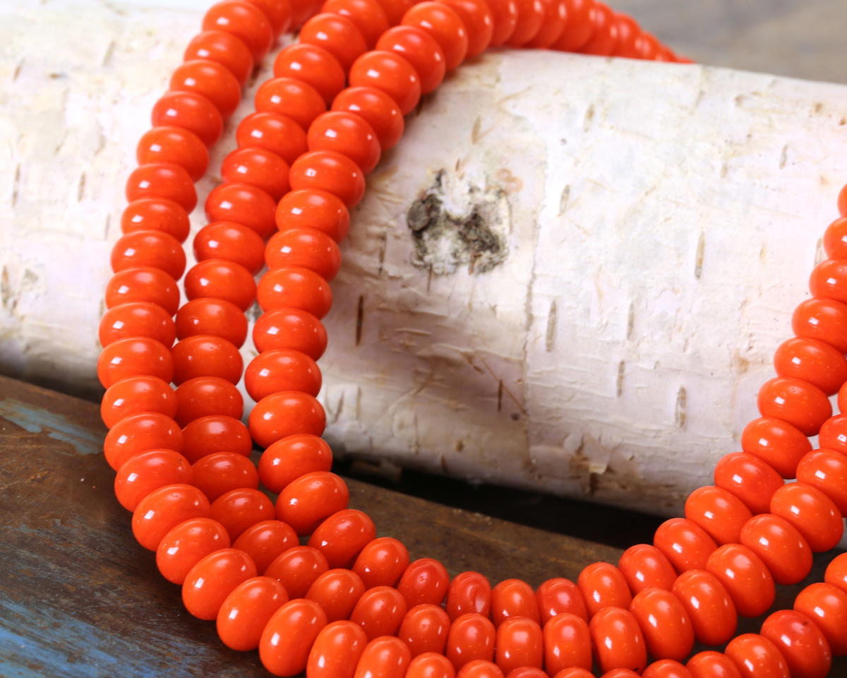 Tangerine Glass Rondelle 5x8mm