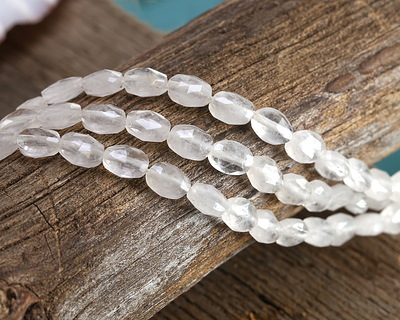 Rock Crystal Quartz Microfaceted Oval 8x6mm