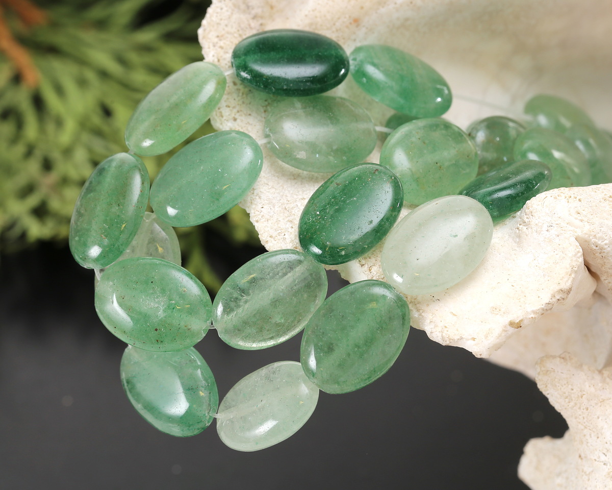 Blue Green Quartz Flat Oval 18x13mm