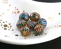 Czech Glass Bronzed Rainforest Lined Bicone 8x9mm