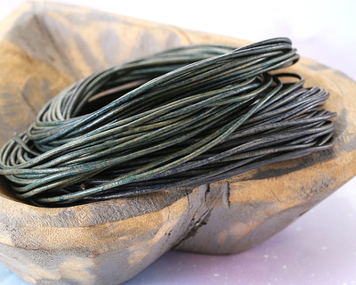 Natural Denim Blue Leather Cord 1.5mm, 16 feet