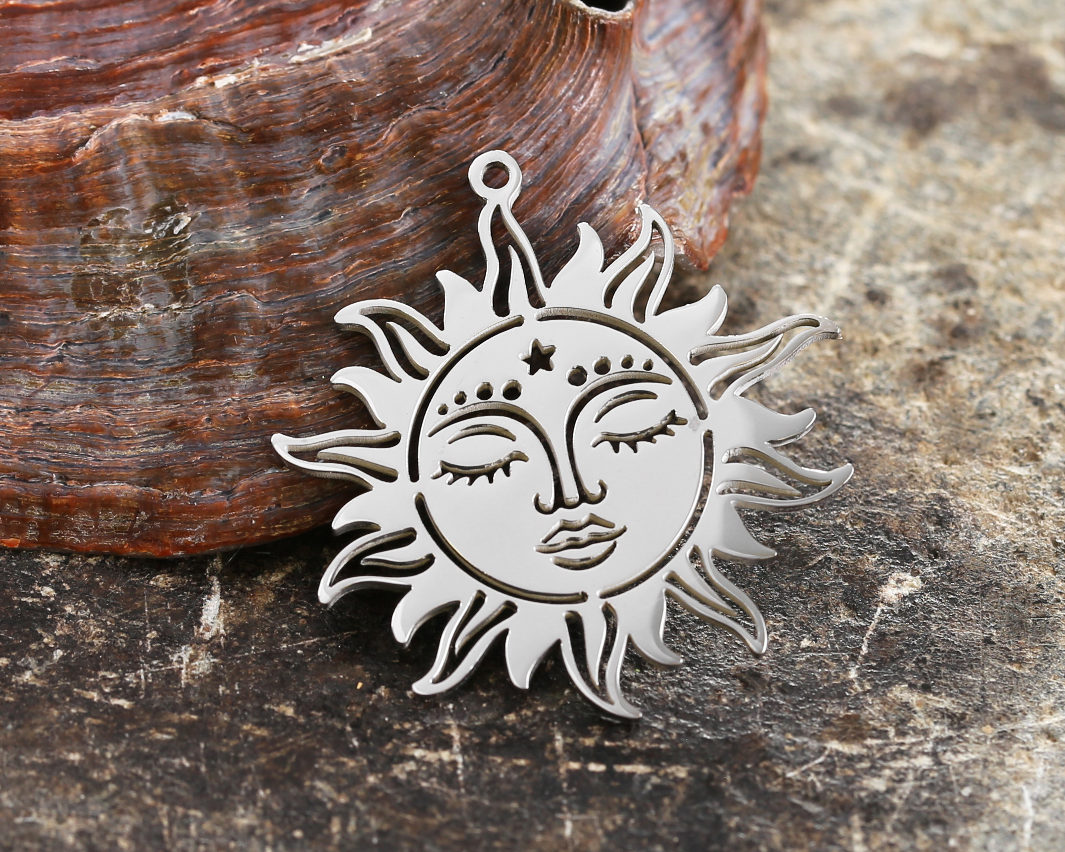 Stainless Steel Sun Goddess 25x27mm