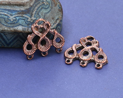 Mykonos Antique Copper (plated) Serpent Chandelier Focal Link 18x19mm