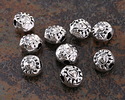 Mykonos Antique Silver (plated) Folksy Heart Bead 7mm