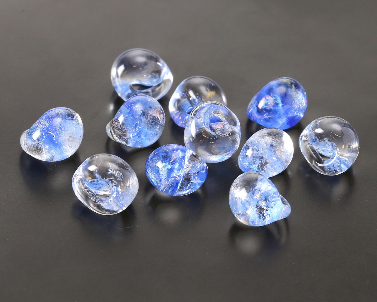 Unicorne Beads Glass Glacier Drop Teardrop 9-10mm