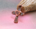 Mykonos Antique Copper (plated) Cross w/ Heart Focal 15x21mm