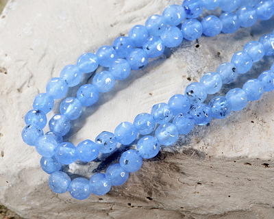 Sky Blue Agate Faceted Round 4mm