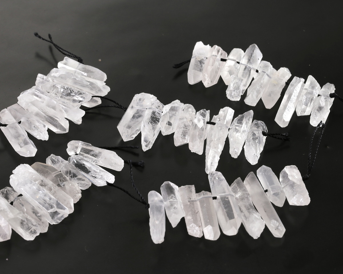 Rock Crystal Quartz Point Focal Set 5-8x10-35mm