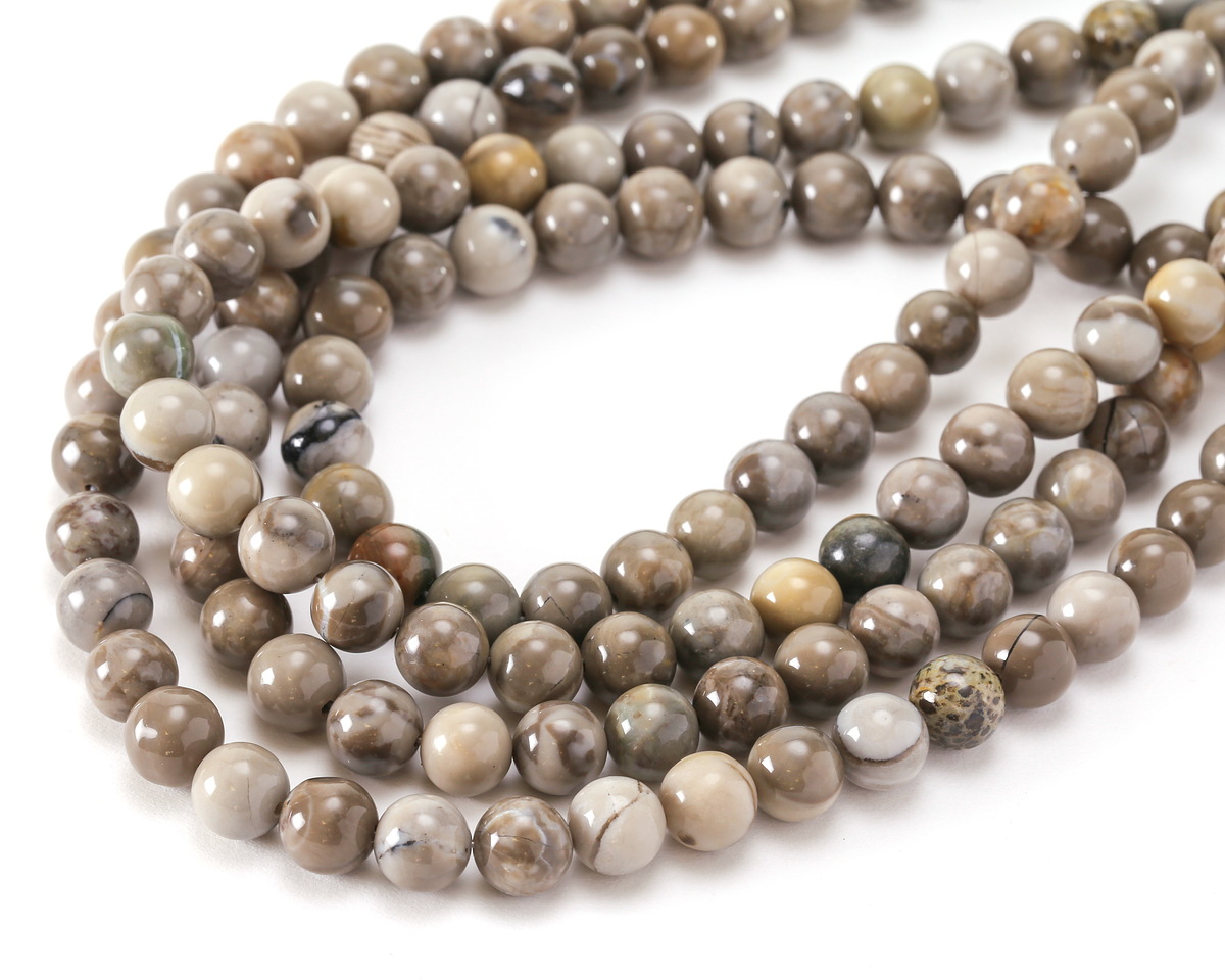 Silver Leaf Agate Round 8mm