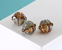 Czech Glass Black Diamond Picasso Melon UFO 12x13mm