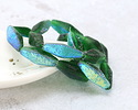 Czech Glass Textured Emerald AB Rhombus 20x8mm
