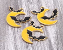 Enamel Bats Over a Crescent Moon Focal 25x25mm