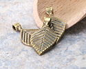 Mykonos Antique Brass (plated) Small Linear Leaf Drop 14x29mm