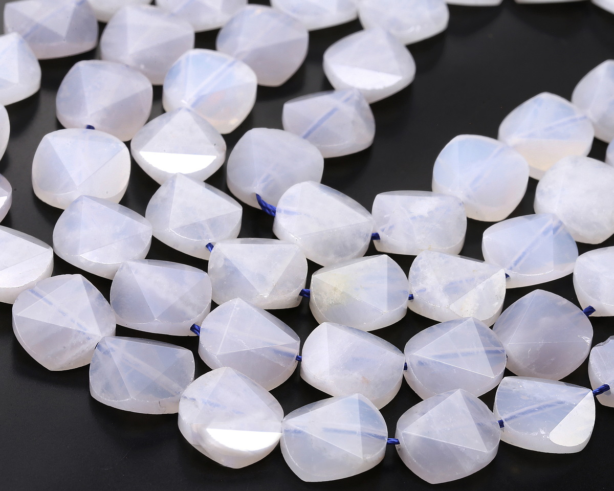 Blue Rose Quartz Faceted Star Coin 15mm