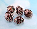 Mykonos Antique Copper (plated) Meander Bicone 14x12mm