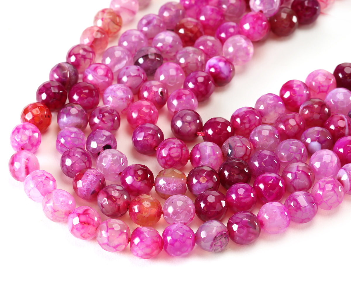 Orchid Fire Agate Faceted Round 10mm