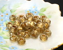 Czech Glass Smoky w/ Gold Lining Large Hole Fire Polished Rondelle 6x9mm