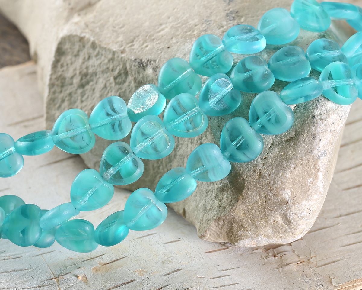 50 Aquamarine Czech Glass Oval Loose Beads - 8mm Limited Edition