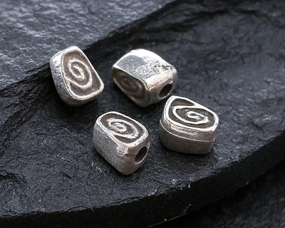 Mykonos Antique Silver (plated) Spiral Triangle Bead 6x5mm