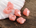 Czech Glass Pink Opal w/ Pearl Luster Murex Shell 15x12mm