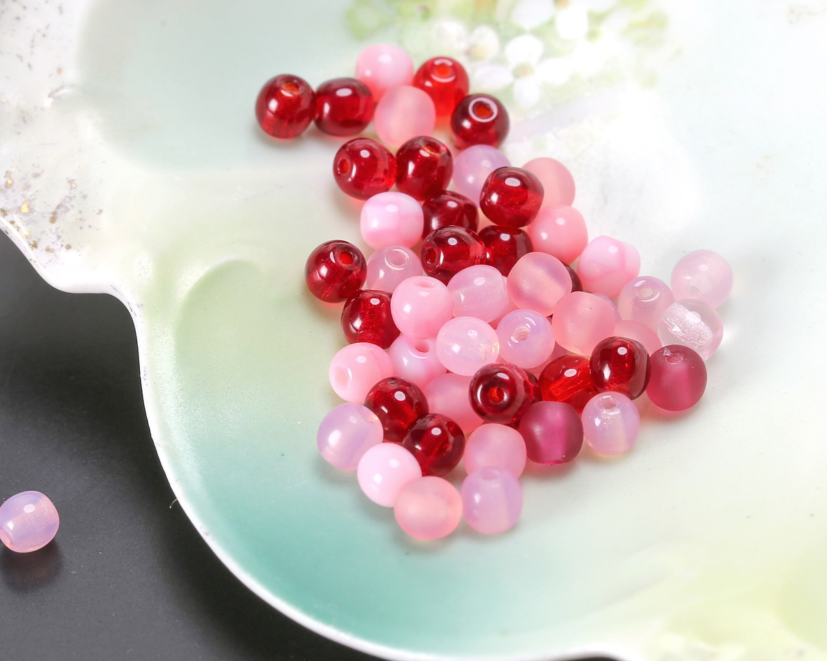 Czech Glass Cupid Mix Round Druk 4mm