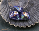 Mykonos Ceramic Iridescent Cobalt Octahedron Bead 8x10mm