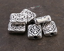 Mykonos Antique Silver (plated) Floral Ornate Rectangle 11x9.5mm