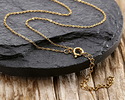 Waterproof 18K Gold PVD Plated Stainless Steel Tiny Cable Chain, 18" Finished w/ 2" extender, 1.5x1mm links