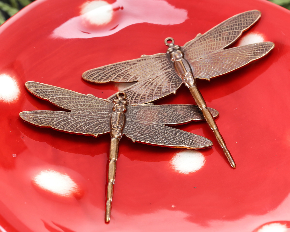 Vintaj Natural Brass Enchanted Dragonfly Focal 49x43mm