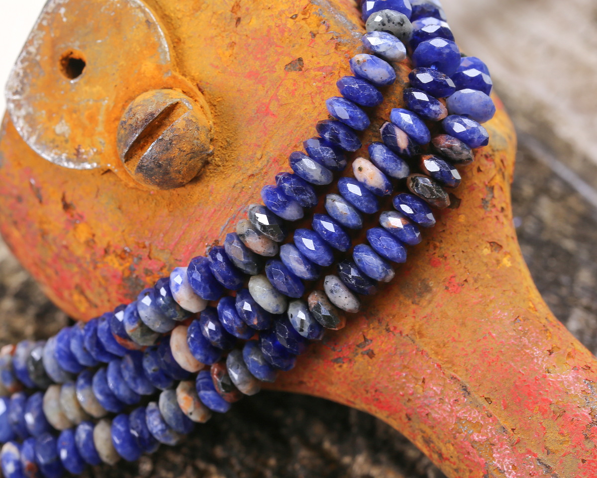 Orange Sodalite Faceted Spacer Rondelle 2x5mm