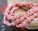 Czech Glass Marbled Pink w/ Metallic Rainbow Cactus Flower 9mm