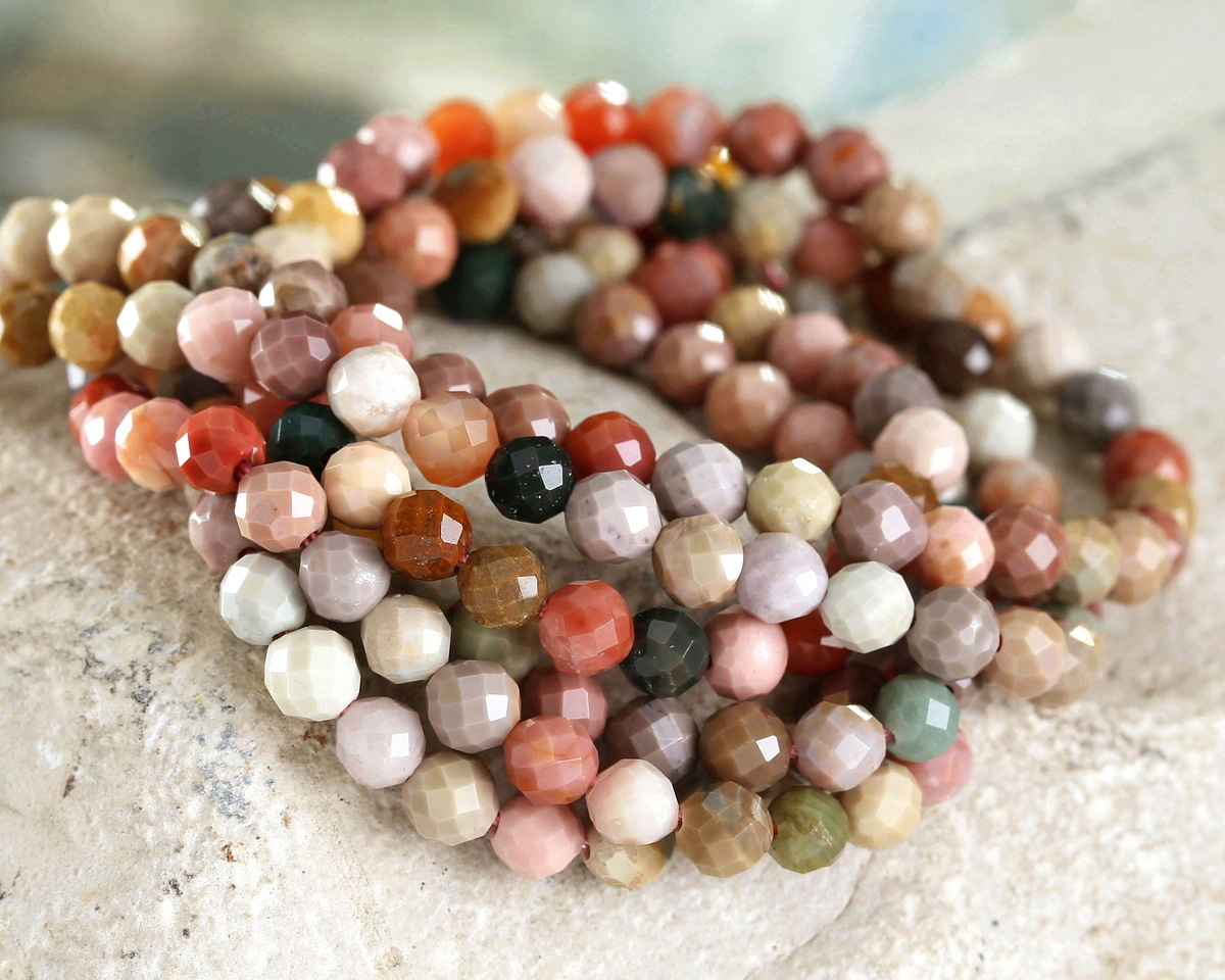 Alashan Mongolian Agate Faceted Round 4mm