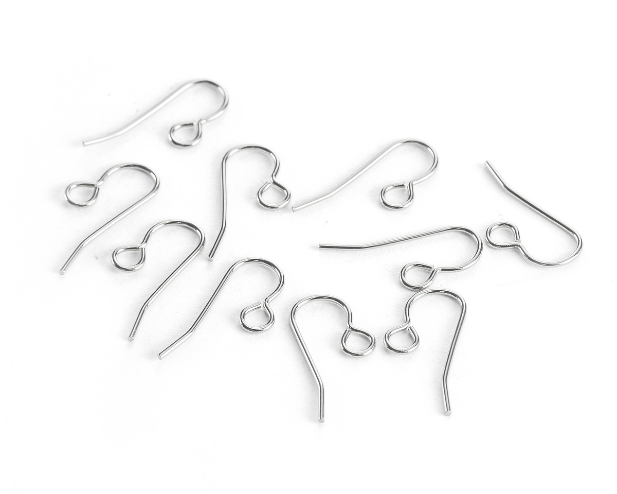 Silver (plated) Earwire w/ Loop 20x8mm