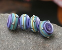 Grace Lampwork Matte Blue Ombre Party Rondelle 9x13mm