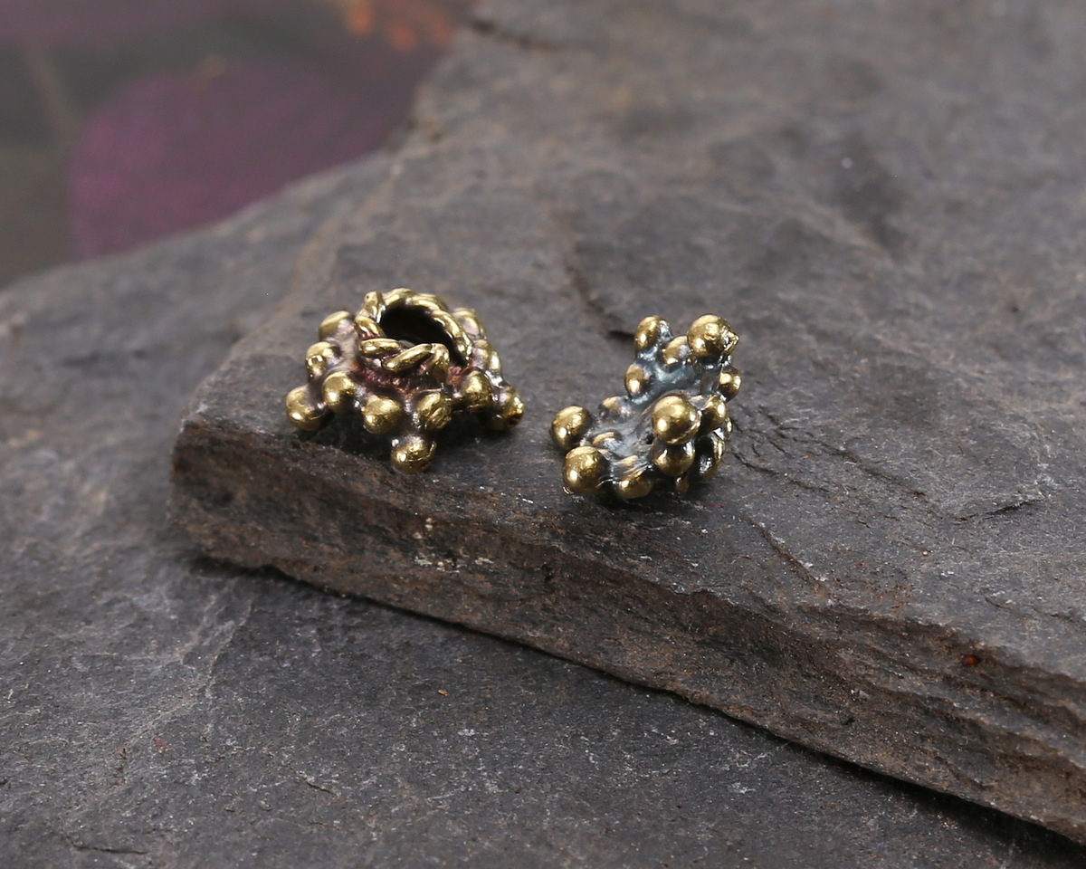 Mykonos Antique Brass (plated) Beaded Star Bead Cap 6mm