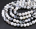 Rainbow Moonstone w/ Black Tourmaline Round 8mm