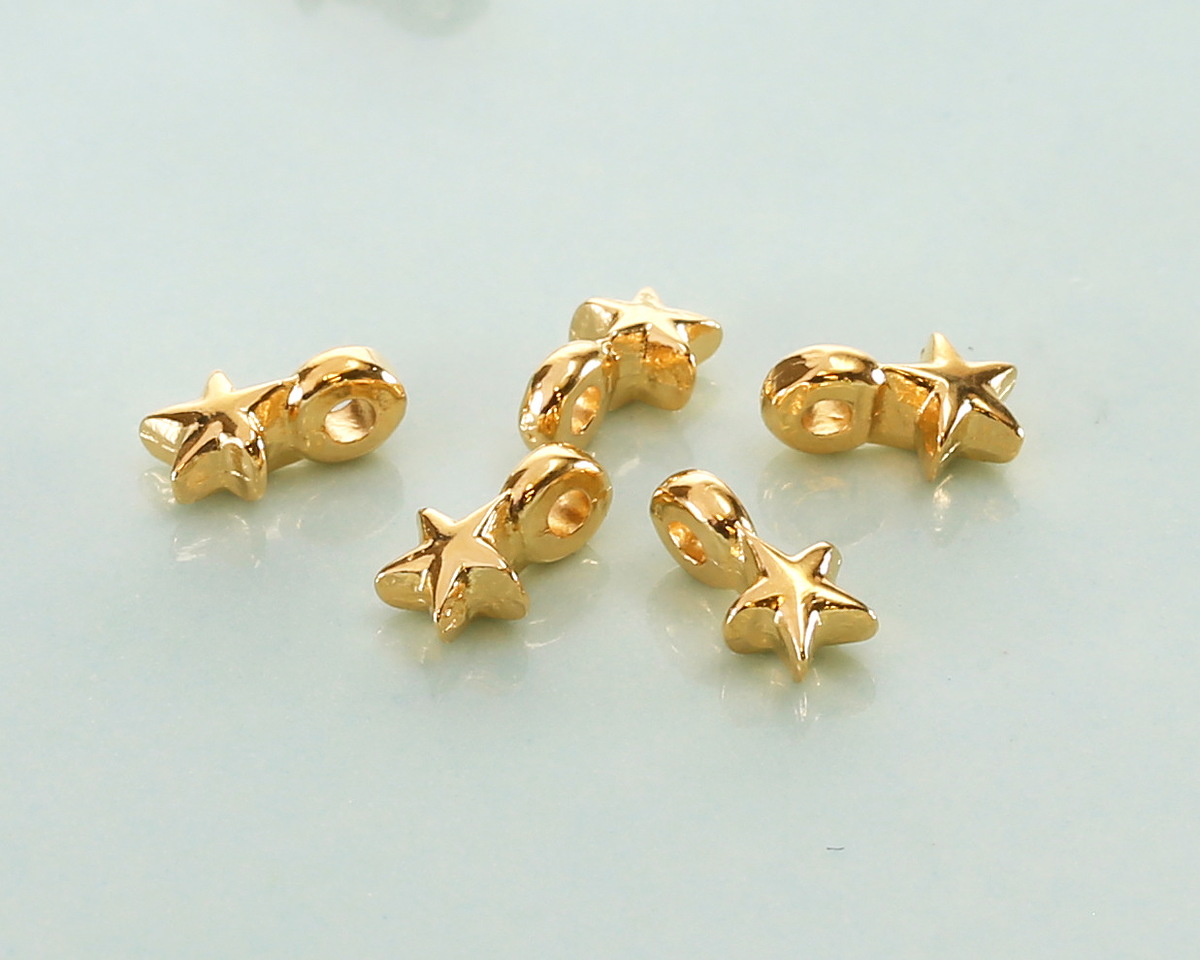 24K Gold (plated) Tiny Star Focal 4x7mm