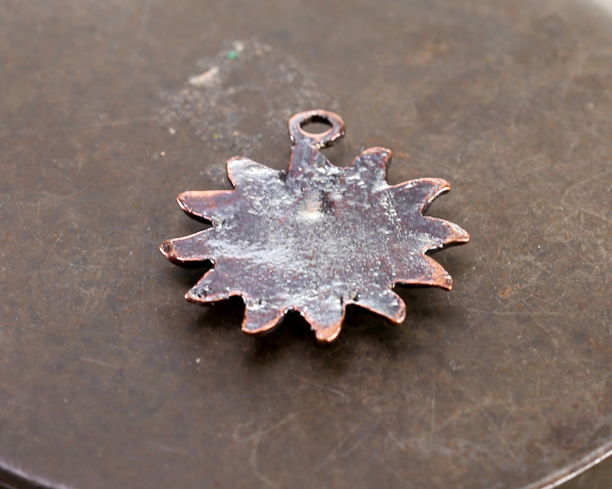 Mykonos Antique Copper (plated) Sun Face Focal 25x29mm