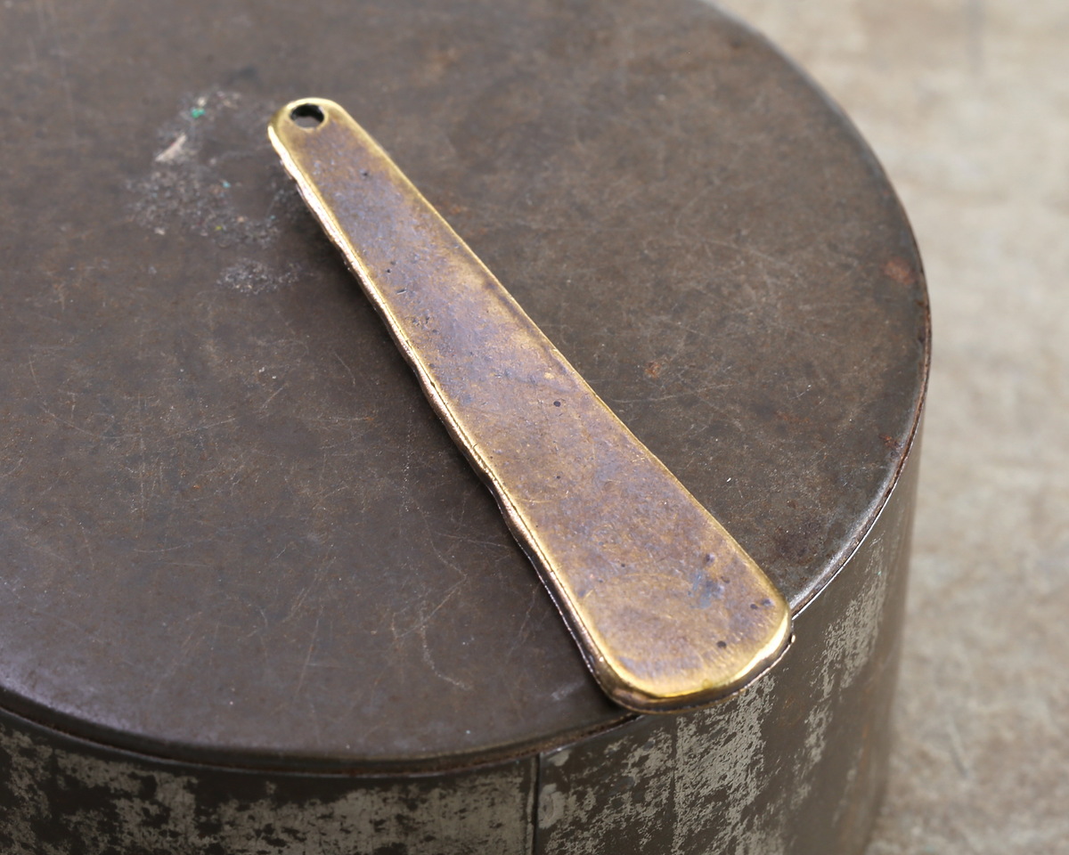 Mykonos Antique Brass (plated) Long Graduated Circle Drop Focal 8x53mm