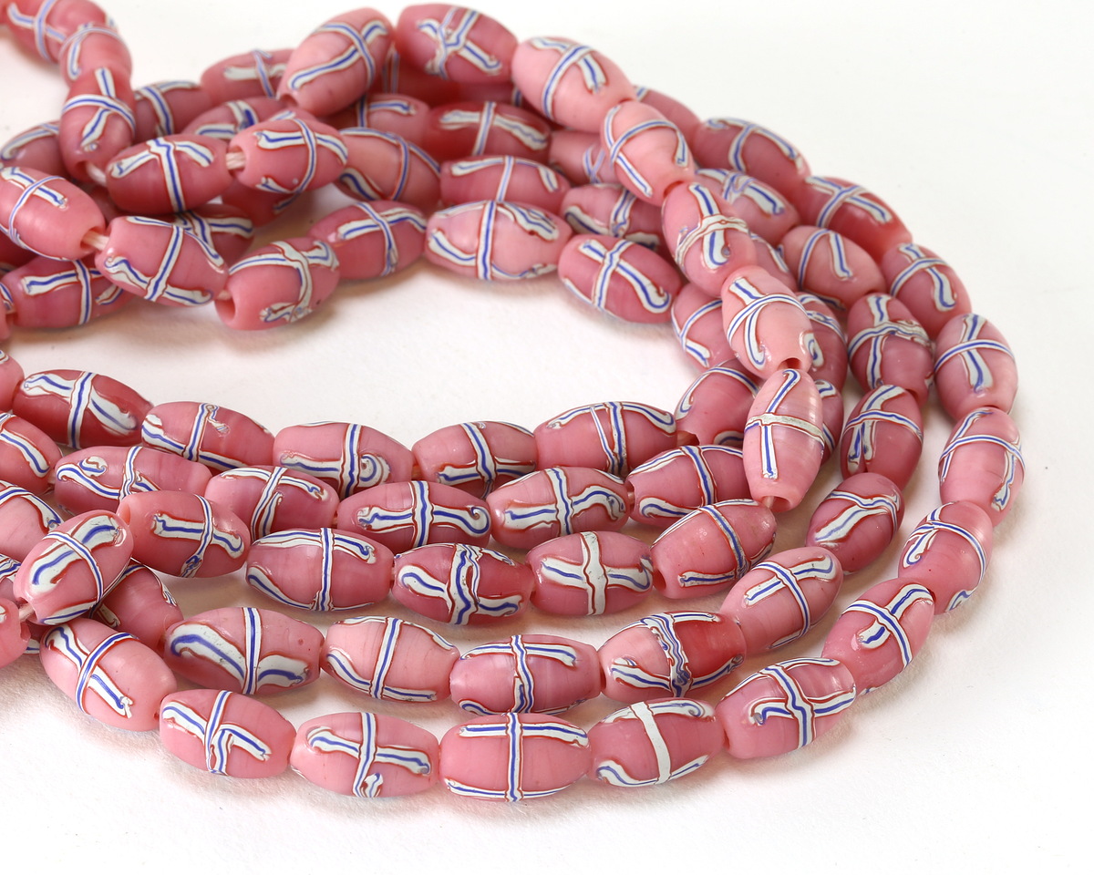 Indonesian Pink French Cross Rice 12-13x7mm