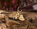 Nina Designs Bronze Flying Skull Focal 17x12mm